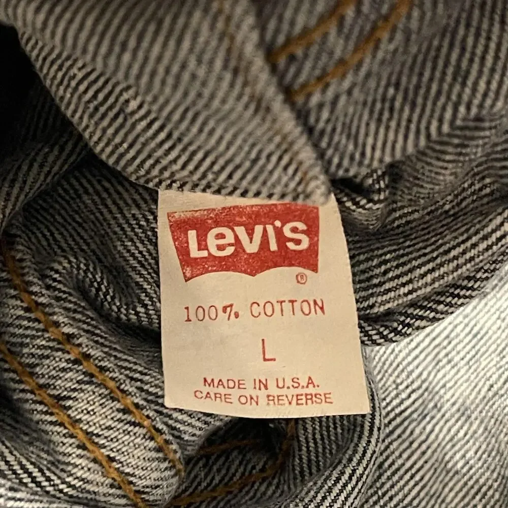 Vintage Levis Jacket Mens Large Blue Acid Wash Denim Trucker Made USA 90s